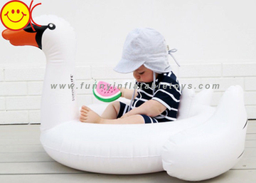 Durable PVC Inflatable White Swan Reinforced Stitching 105 X 80 X 60cm