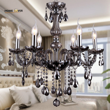 Medium sized Modern Grey crystal chandeliers For Living room Bedroom Dining room Lighting (WH-CY-08)